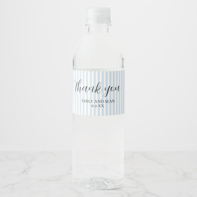 Custom Wedding Name Thank You Water Bottle Label (Front)
