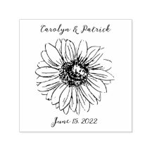Custom Wedding Names Date Sunflower