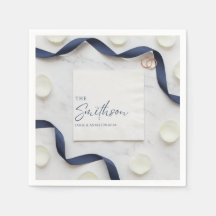 Custom Wedding Napkins: Personalized Monogram, Ele