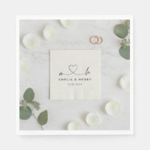 Custom Wedding Napkins: Personalized Monogram, Ele