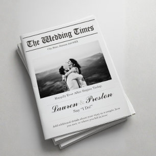 Custom Wedding Newspaper - Fun Guest Activity Book Invitation