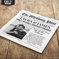 Custom Wedding Newspaper Napkins | Fun Wedding Tab