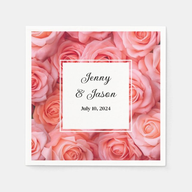 Custom Wedding Paper Napkins (Front)
