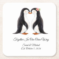 Custom Wedding Penguin Couple