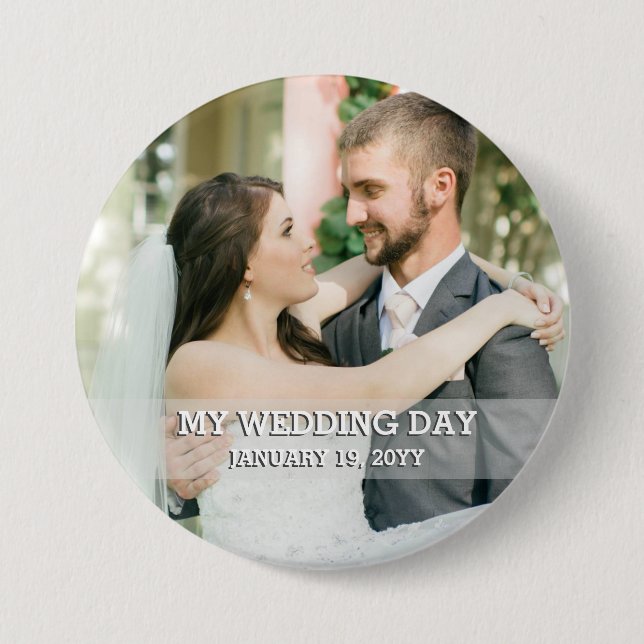 Custom WEDDING Photo 3 Inch Round Button (Front)