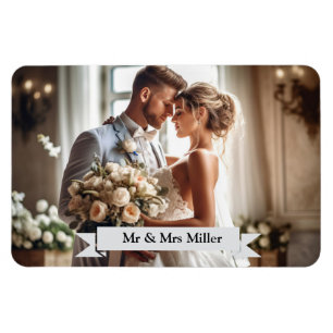 Custom Wedding Photo Announcement Magnet