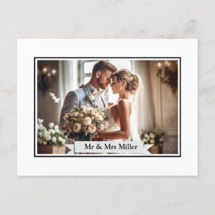 Custom Wedding Photo Announcement Postcard