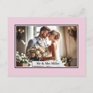 Custom Wedding Photo Announcement Postcard