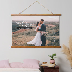 Custom Wedding Photo Art Print Hanging Tapestry