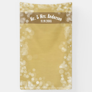 Custom Wedding Photo Booth Backdrop Mr & Mrs Gold Banner