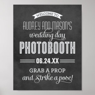 Custom Wedding Photo Booth Sign   Black Chalkboard