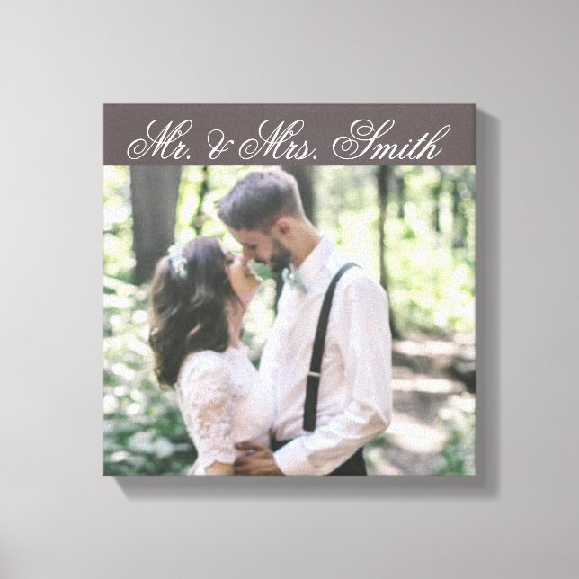 Custom Wedding Photo Canvas Print (Front)