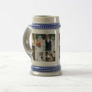 Custom Wedding Photo Collage Beer Stein