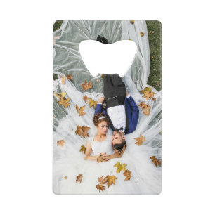 Custom Wedding Photo Credit Card Bottle Opener