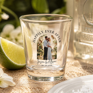 Custom Wedding Photo Elegant Arch Modern Shooter Shot Glass