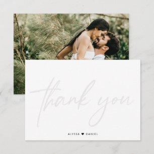 Custom wedding photo handlettering watermark  thank you card