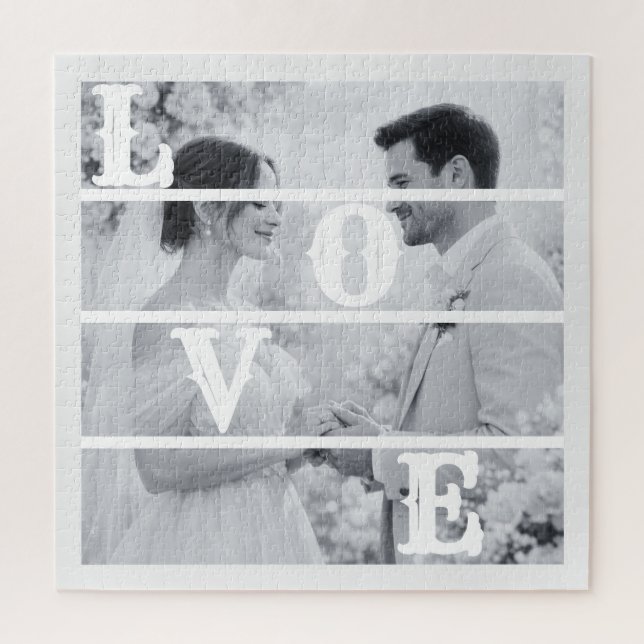 Custom Wedding Photo "LOVE" Jigsaw Puzzle (Vertical)