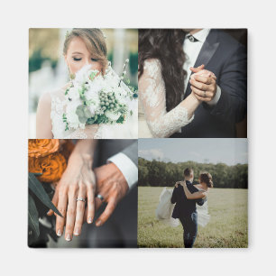 Custom wedding photo  magnet