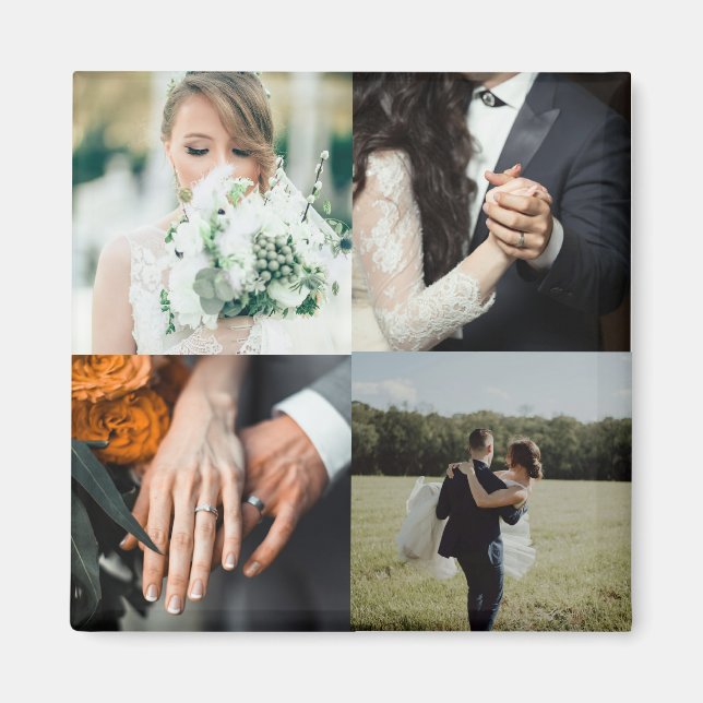 Custom wedding photo  magnet (Front)