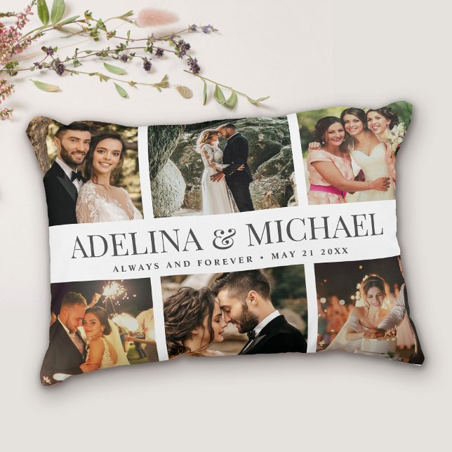 Custom Wedding Photo Modern Chic Stylish Elegant  Accent Pillow (Creator Uploaded)
