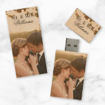 Custom Wedding Photo Monogram Wood USB Flash Drive<br><div class="desc">This custom wooden USB flash drive is a timeless keepsake, personalized with your wedding photos and printed with your monogram. Crafted from natural wood, it combines elegance and functionality, preserving your cherished memories in a beautiful, natural design. Perfect for sharing with loved ones or as a special memento of your...</div>