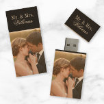 Custom Wedding Photo Monogram Wood USB Flash Drive<br><div class="desc">This custom wooden USB flash drive is a timeless keepsake, personalized with your wedding photos and printed with your monogram. Crafted from natural wood, it combines elegance and functionality, preserving your cherished memories in a beautiful, natural design. Perfect for sharing with loved ones or as a special memento of your...</div>