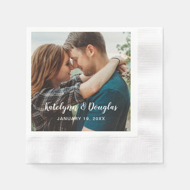 Custom Wedding Photo Napkin (Front)