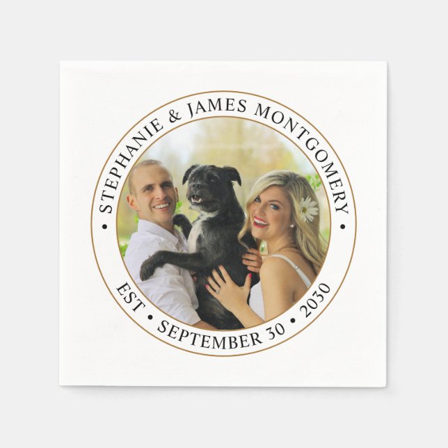 Custom Wedding Photo Napkin (Front)