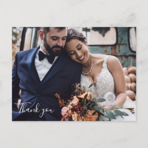 Custom Wedding Photo Thank You Postcards