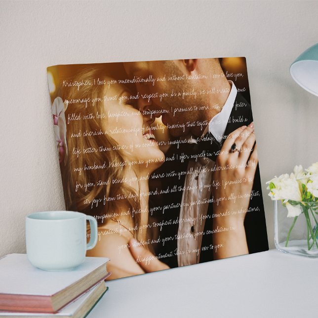 Custom Wedding Photo & Vows Canvas Print (Creator Uploaded)