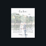 Custom Wedding Photo & Vows Canvas Print<br><div class="desc">Custom Wedding Photo & Vows Canvas Print</div>