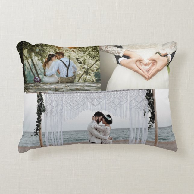 Custom Wedding Photos  Pillow, Custom Pictures Accent Pillow (Front)