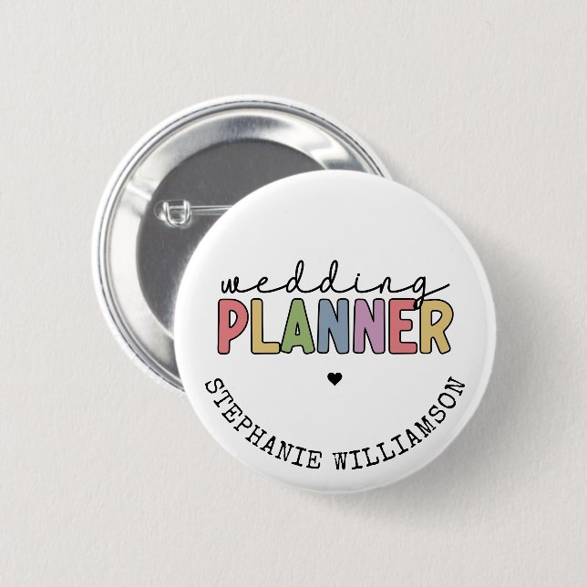 Custom Wedding Planner Event Planner 2 Inch Round Button (Front & Back)