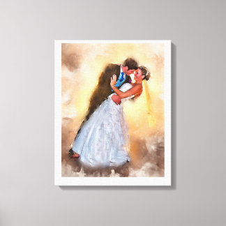 custom wedding portrait , personalized gift art canvas print