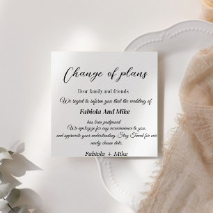  Custom wedding Postponed announcement card 