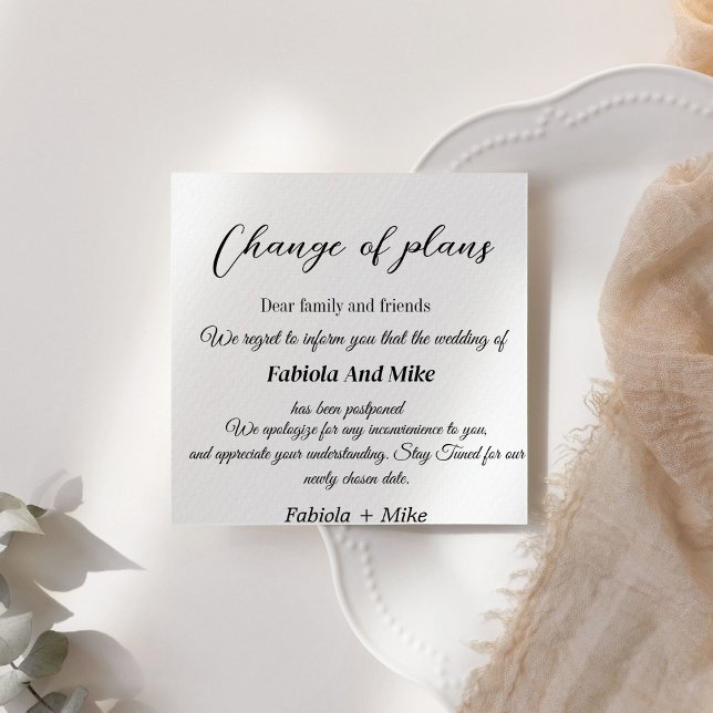  Custom wedding Postponed announcement card  (Creator Uploaded)