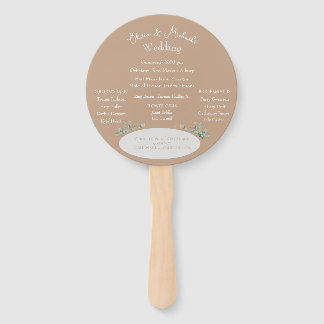 Custom Wedding Program Hand Fan