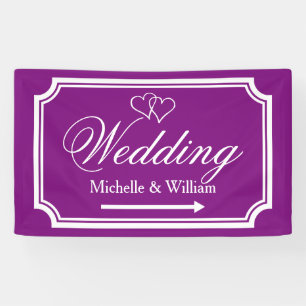 Custom wedding reception direction banner signs