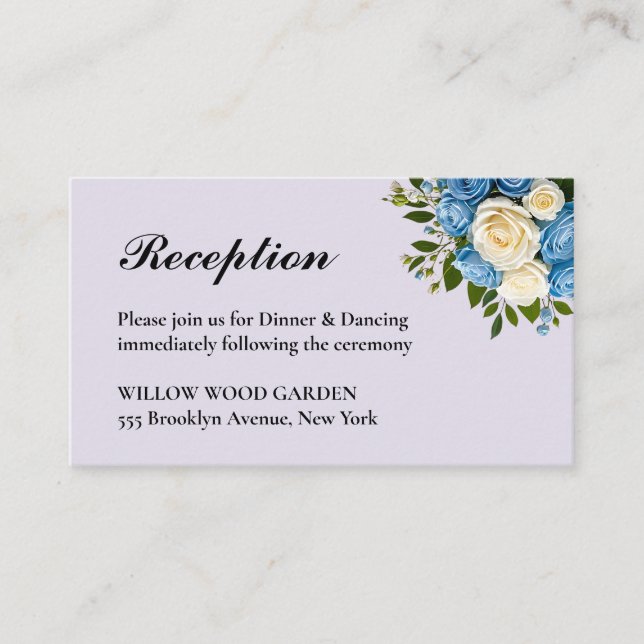 Custom Wedding Reception Enclosure Card (Front)