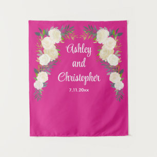 Custom Wedding Reception Prop Personalized Floral Tapestry