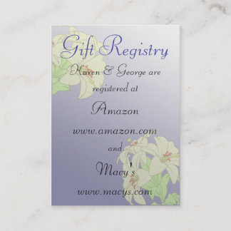 Custom Wedding Registry Cards