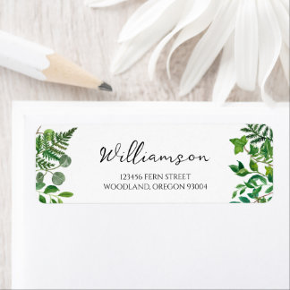 Custom Wedding Return Address Label | Nature Ferns
