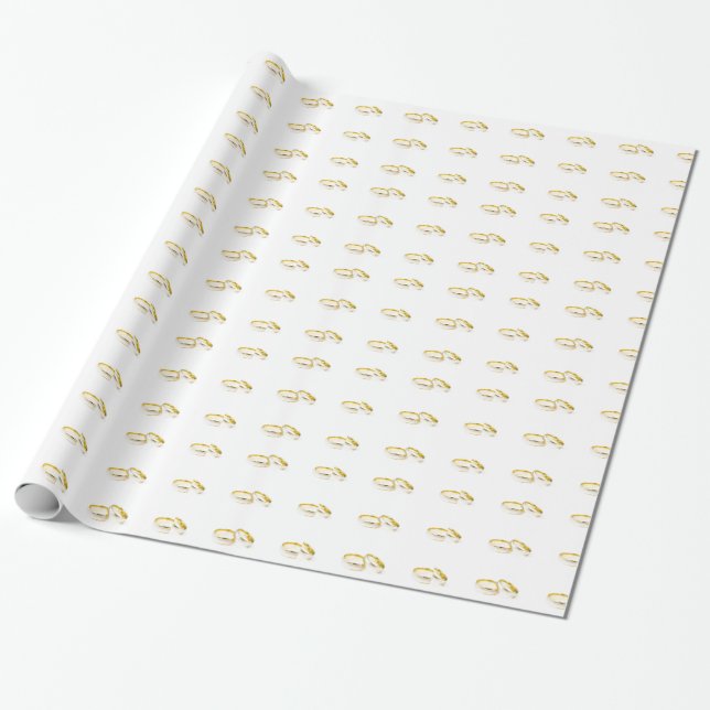 Custom Wedding Ring Wrapping Paper (Unrolled)
