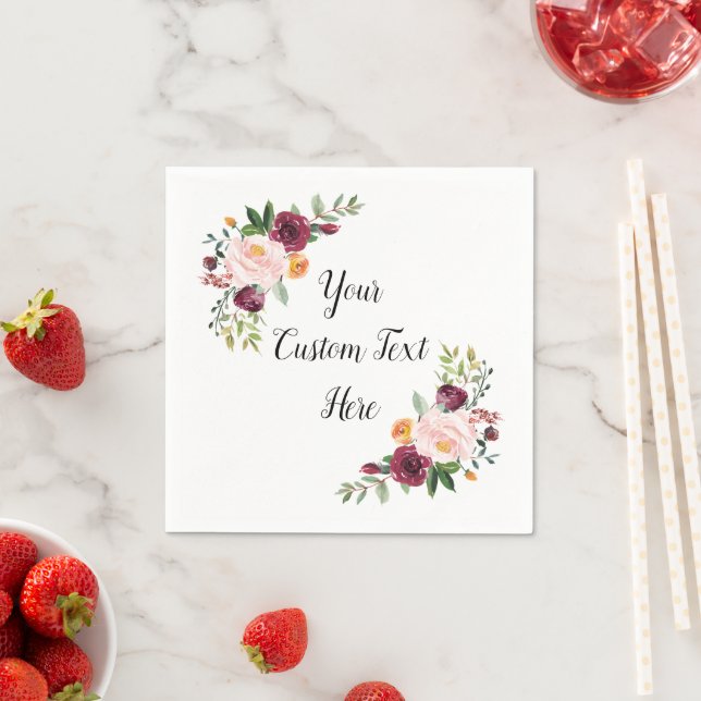 Custom Wedding Serviettes Personalized Reception Napkin (Insitu)