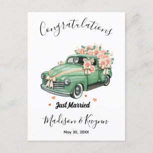 Custom Wedding Shower - Just Married Postcard