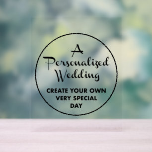 Custom Wedding Sign 10" x 8" Acrylic