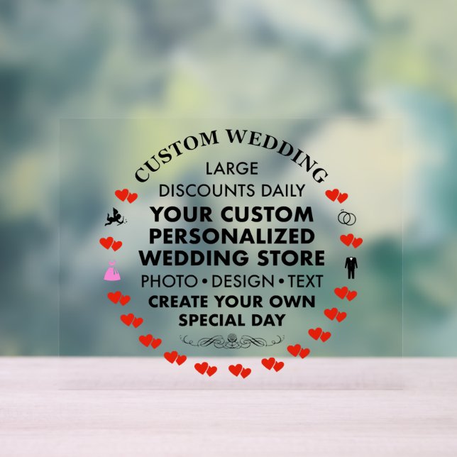 Custom Wedding Sign 8" x 10" Acrylic (Neutral)