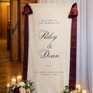 Custom Wedding Sign, Fabric Wedding Sign