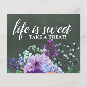 Custom Wedding Signs Chalkboard Purple Mint Floral