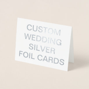Custom Wedding Small Personalized Silver Foil Card